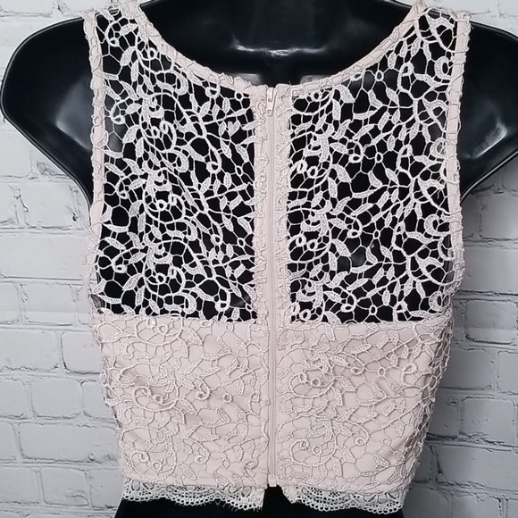 NWT Sequin Hearts crop lace top - Picture 4 of 7
